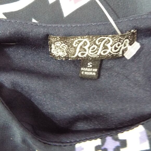 BeBop Slip Lined Elastic Waist Round Neck Sleeveless Aztec Print Dress - Small - Picture 2 of 12